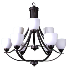  16602 - Victoria 9-Light Chandelier - RB White Glass