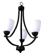  19566 - Victoria 3-Light Chandelier - MB White Glass