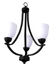  19566 - Victoria 3-Light Chandelier - MB White Glass