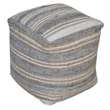  23967 - Mesick Handwoven Gray Pouf