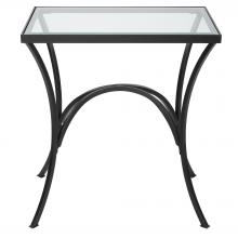  22911 - Alayna Black Metal & Glass End Table