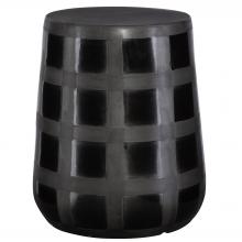  22987 - Patchwork Gridded Black Garden Stool