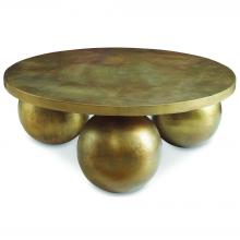  26000 - Triplet Antique Brass Coffee Table