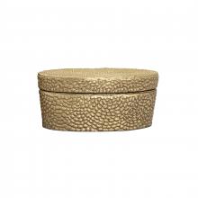  H0807-10657 - Oval Pebble Box - Small Brass