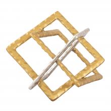  S0807-9819 - Abstract Interlocking Sculpture - Brass and Nickel (2 pack)