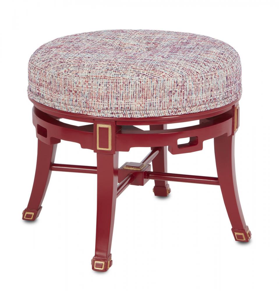 Scarlett Red Confetti Ottoman