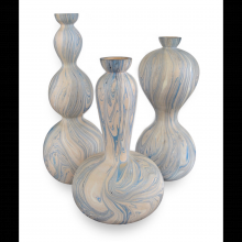  1200-0740 - Calm Sea Marbleized Vase Set o