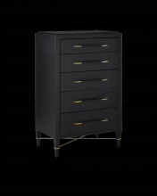  3000-0248 - Verona Black Five-Drawer Chest