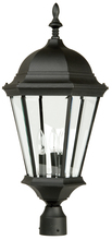  Z555-TB - Straight Glass Cast 3 Light Outdoor Post Mount in Textured Black